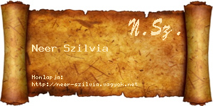 Neer Szilvia névjegykártya